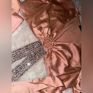 Pink top, sexy satin material size L